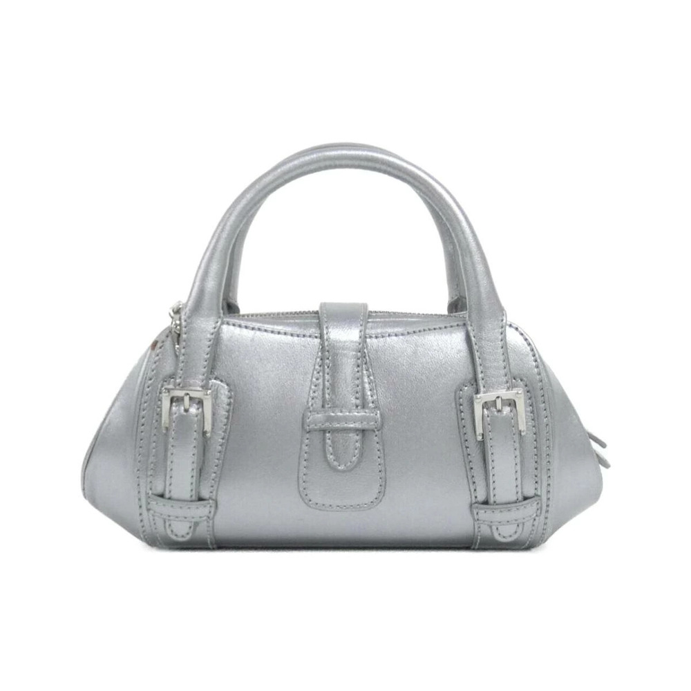 Loewe silver leather handbag metallic Senda Silver